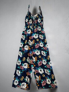 BAND OF GYPSIES Navy Floral Jumpsuit Size Medium